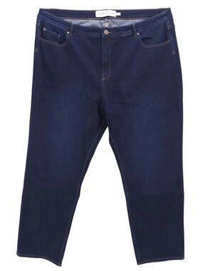 NWOT SOFT SURROUNDINGS Ultimate Fly Front Straight Leg Jeans Marina Wash 24W